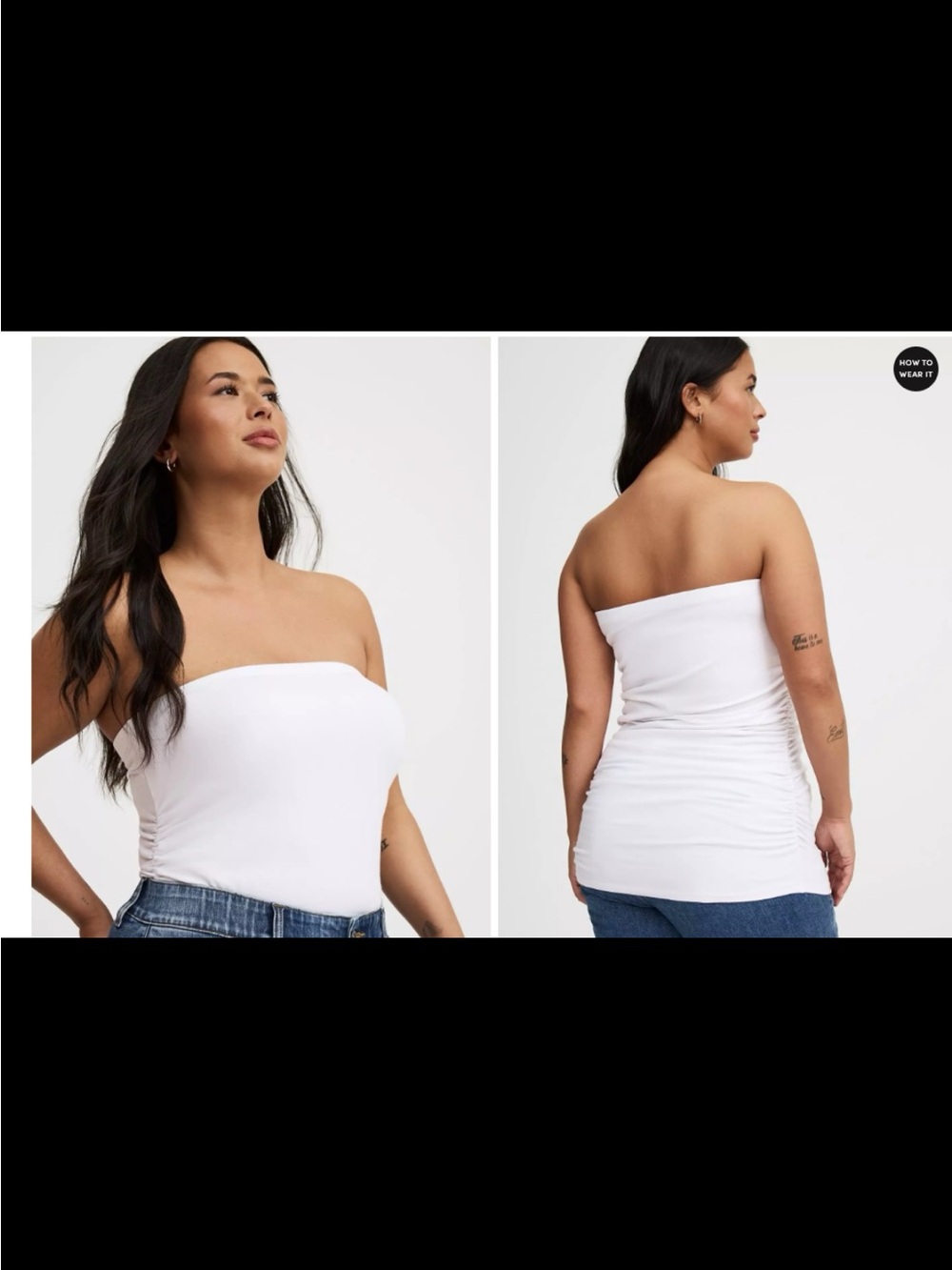 Torrid Foxy Ruched Tube Top White Size 1 / 1X